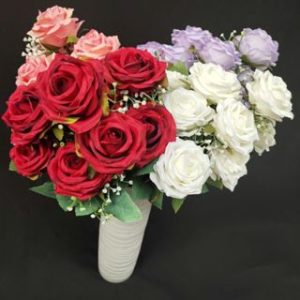 Buque de rosas artificiais com 9 cabeças - RS717