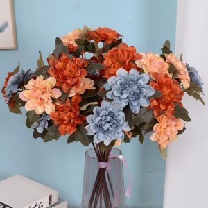 Galho com 3 flores de outono artificial - RS751
