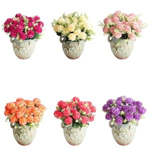 Decoração Moderna Flor Artificial 5 Bolas Crisântemo Simulação Bouquet Hydrangea FR-619