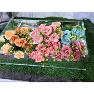 Flor buque Arranjo Begonia artificial Decoração Plantas Casamento Festa FR-614