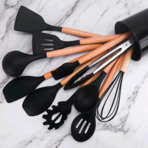 Kit 12pçs Utensílios de cozinha Incluindo Baldinho e Furo Para Pendurar SF-KC-TZB004