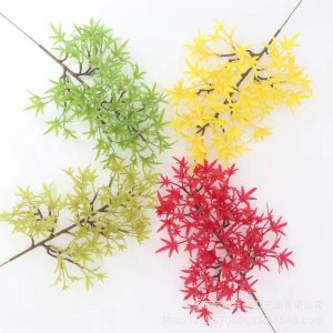 Falso Maple Leaf Plant Bouquet Folhas Arbusto Home Office Jardim Decoração de Casamento FL668-16