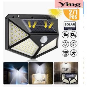 Luminária Energia Solar 60 Watts 100 Leds Sensor De Presença 3 Funções
