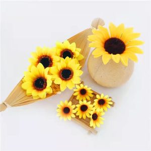 Cabeça De Girassol  Flores  Girassol Artificial Falso Margarida Headmade Para Caixa De Casamento