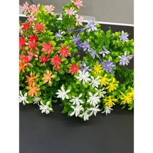 1 mini raminho de folhagem florida com 15 florzinhas - 23cm de altura - 65025